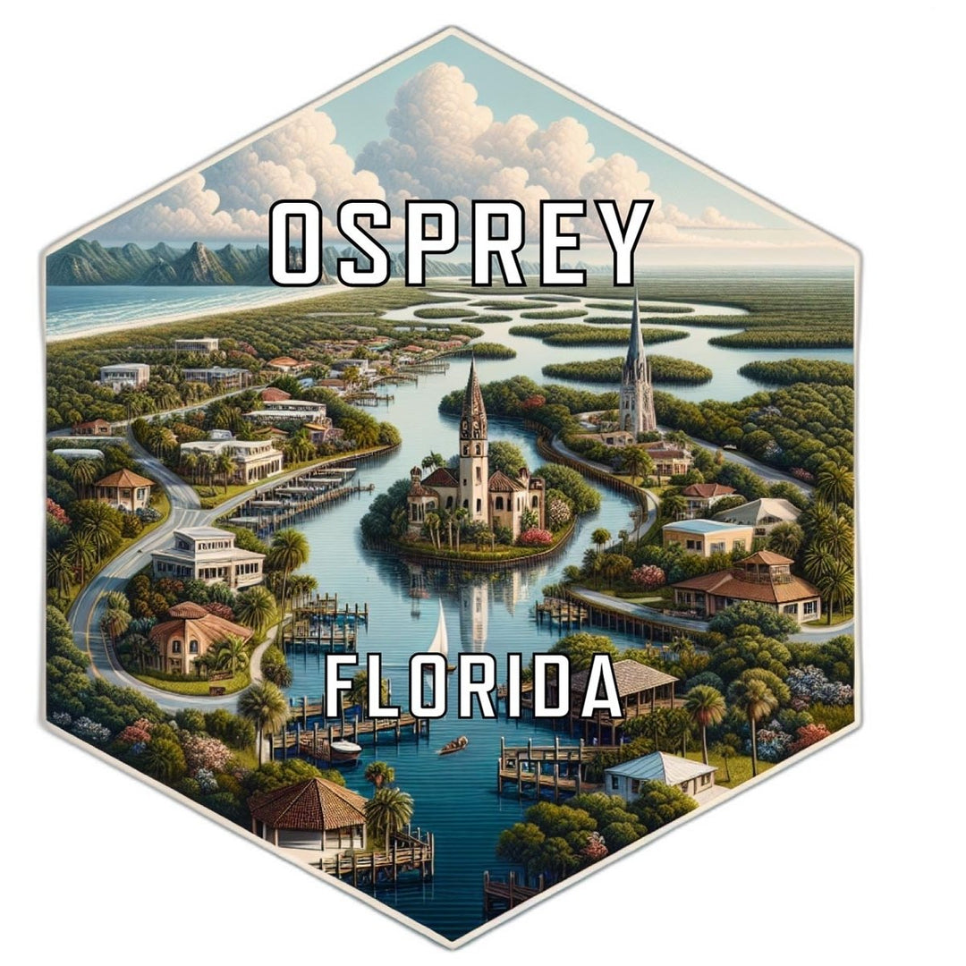 Osprey Florida Souvenir Travel Destination Die Cut Hexagon Fridge Magnet Image 1