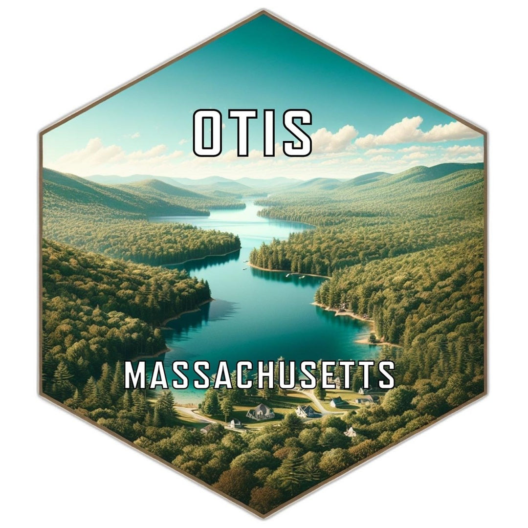 Otis Massachusetts Souvenir Travel Destination Die Cut Hexagon Fridge Magnet Image 1