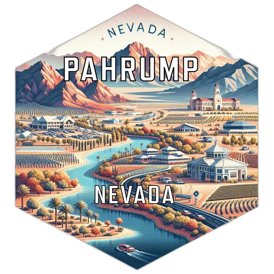 Pahrump Nevada Souvenir Travel Destination Die Cut Hexagon Fridge Magnet Image 1