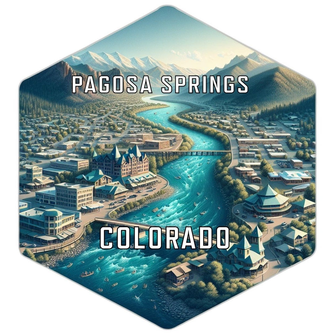 Pagosa Springs Colorado Souvenir Travel Destination Die Cut Hexagon Fridge Magnet Image 1