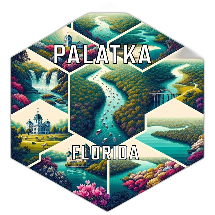 Palatka Florida Souvenir Travel Destination Die Cut Hexagon Fridge Magnet Image 1