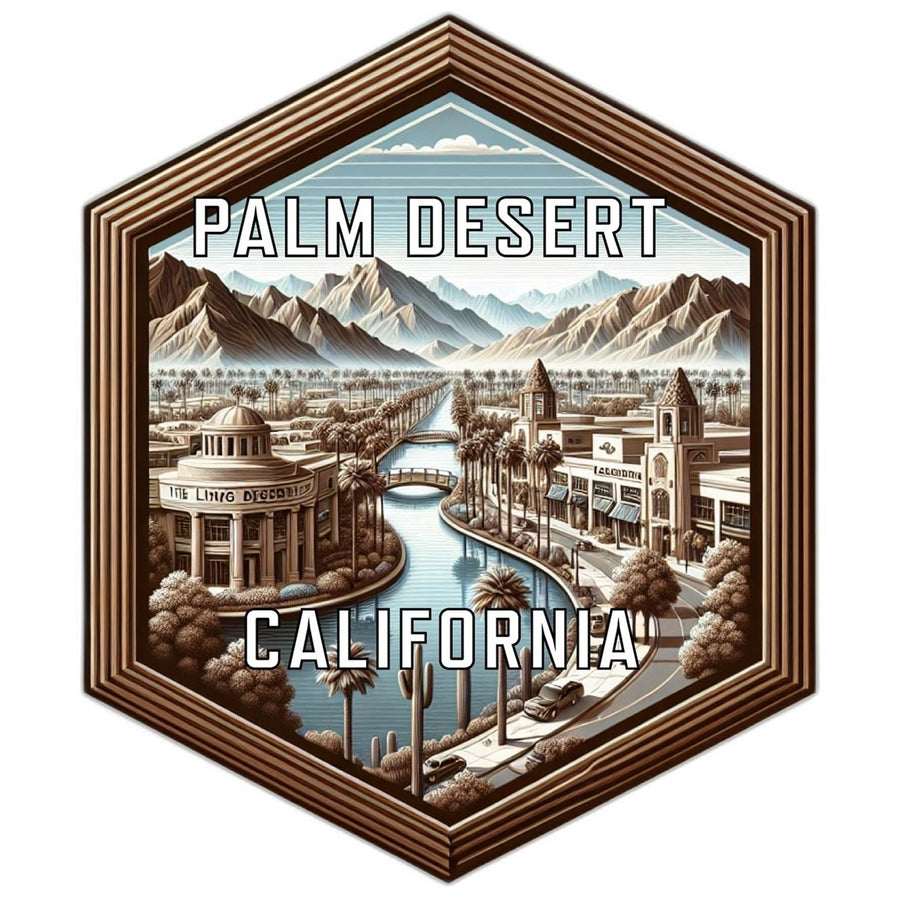 Palm Desert California Souvenir Travel Destination Die Cut Hexagon Fridge Magnet Image 1