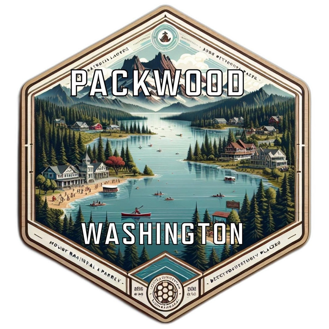 Packwood Washington Souvenir Travel Destination Die Cut Hexagon Fridge Magnet Image 1