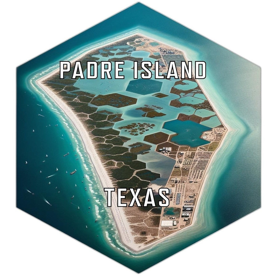 Padre Island Texas Souvenir Travel Destination Die Cut Hexagon Fridge Magnet Image 1