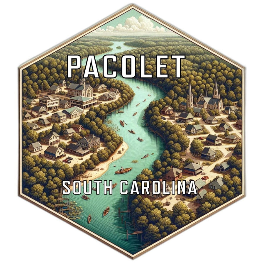 Pacolet South Carolina Souvenir Travel Destination Die Cut Hexagon Fridge Magnet Image 1