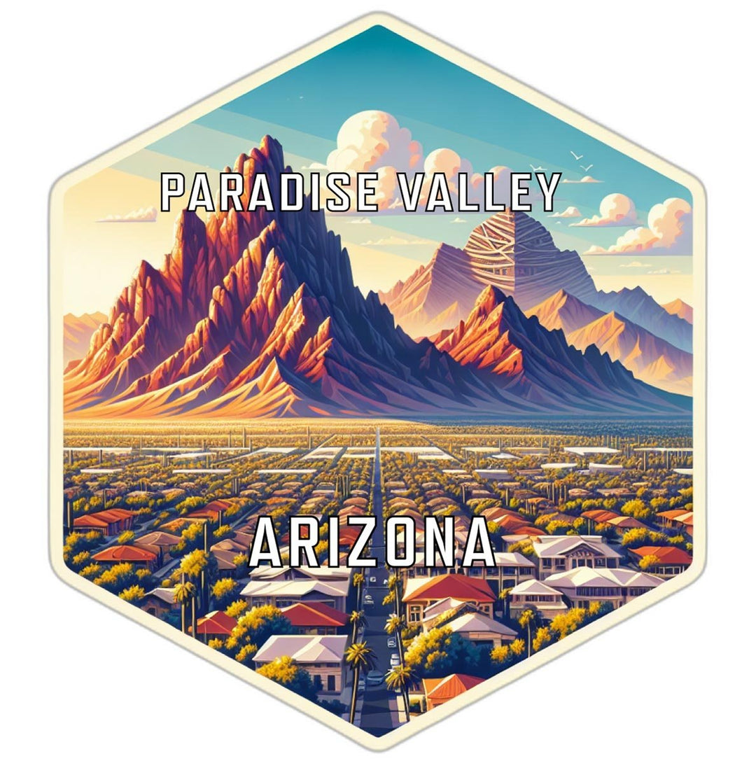 Paradise Valley Arizona Souvenir Travel Destination Die Cut Hexagon Fridge Magnet Image 1