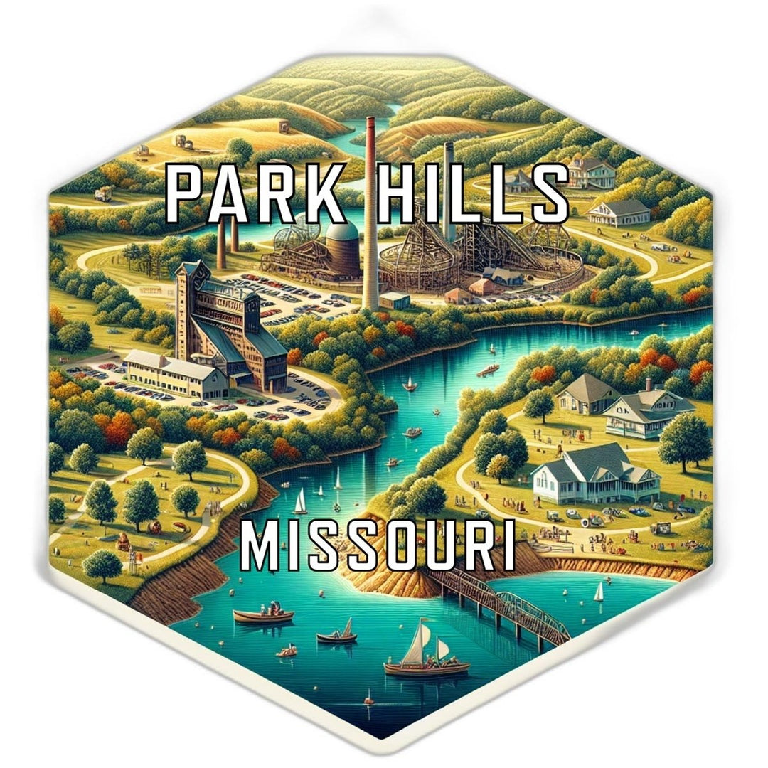 Park Hills Missouri Souvenir Travel Destination Die Cut Hexagon Fridge Magnet Image 1