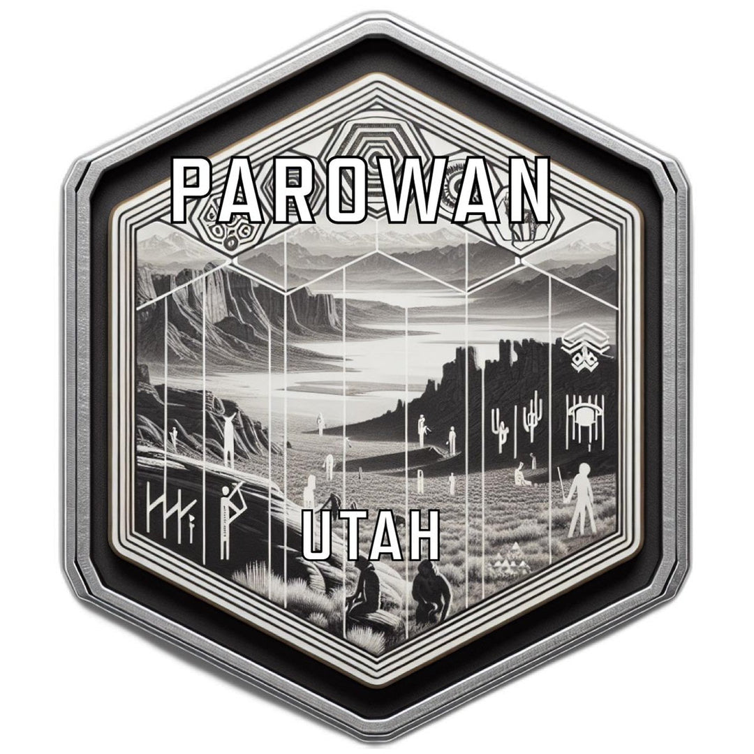 Parowan Utah Souvenir Travel Destination Die Cut Hexagon Fridge Magnet Image 1