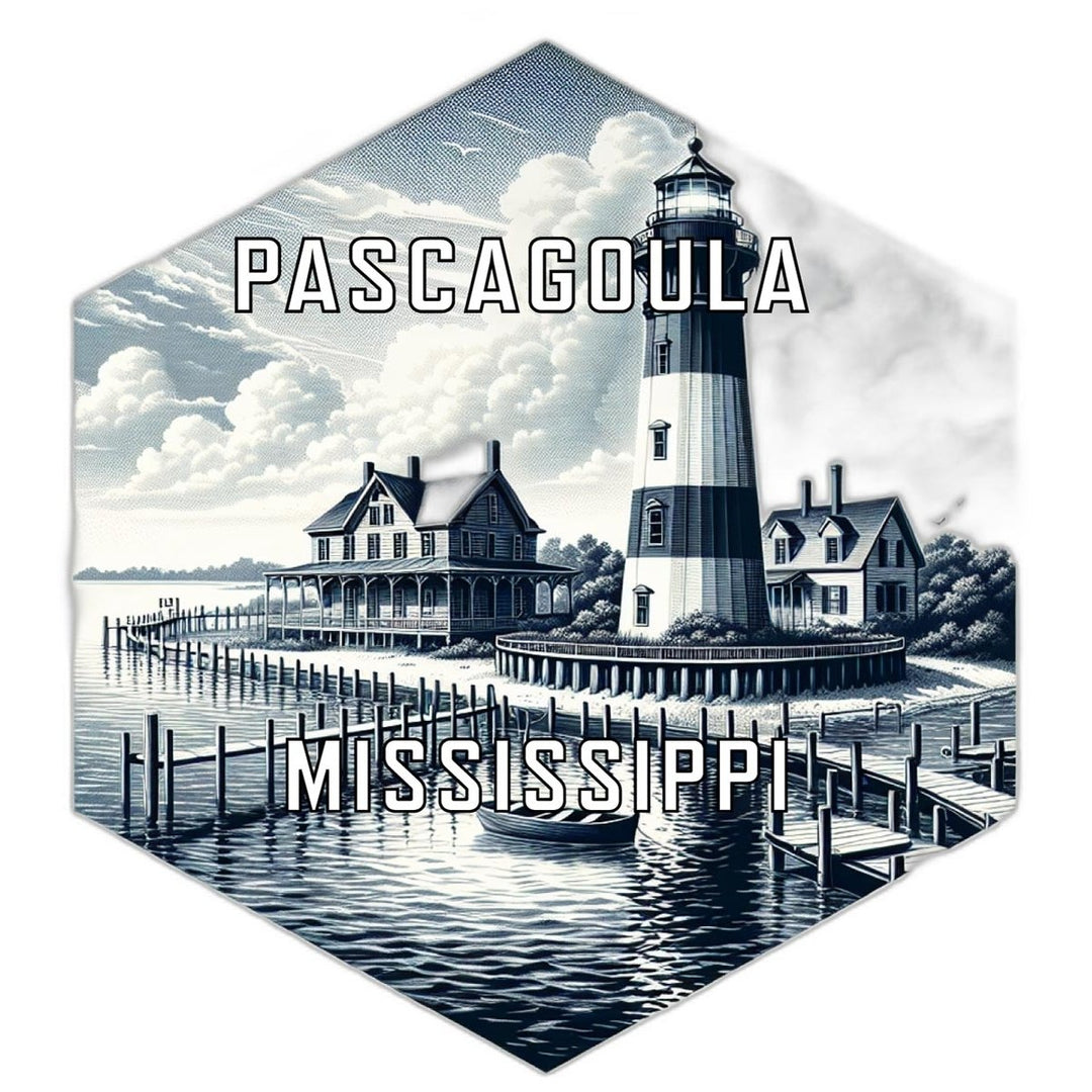 Pascagoula Mississippi Souvenir Travel Destination Die Cut Hexagon Fridge Magnet Image 1