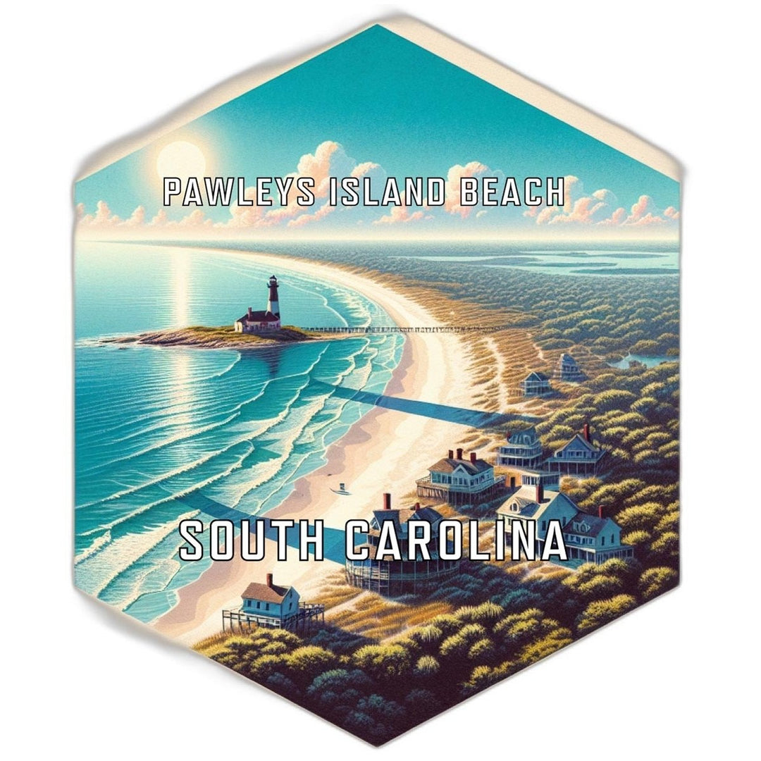 Pawleys Island Beach South Carolina Souvenir Travel Destination Die Cut Hexagon Fridge Magnet Image 1