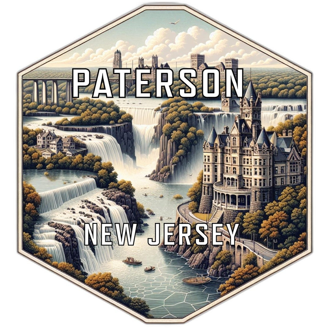 Paterson Jersey Souvenir Travel Destination Die Cut Hexagon Fridge Magnet Image 1