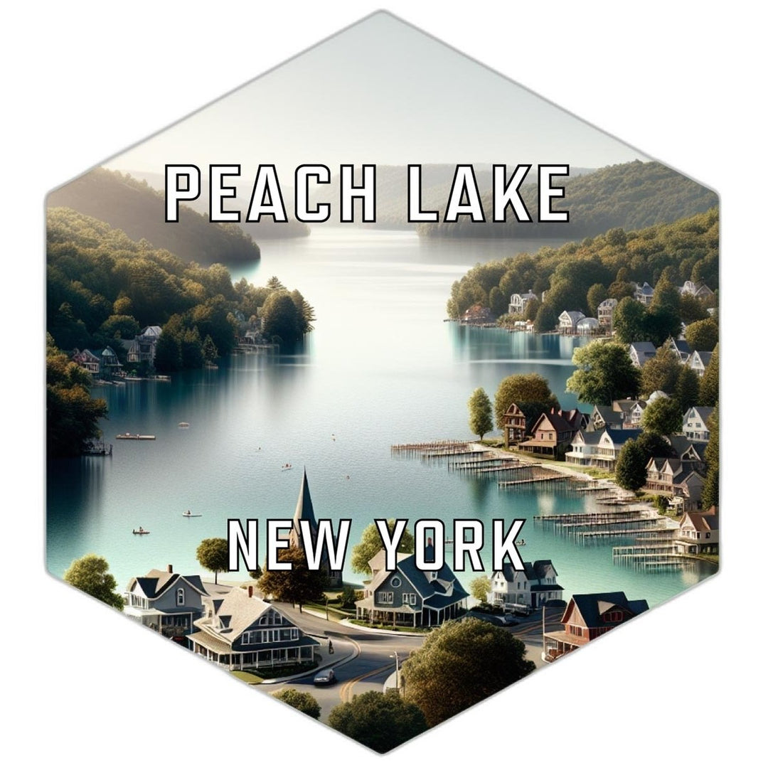 Peach Lake York Souvenir Travel Destination Die Cut Hexagon Fridge Magnet Image 1