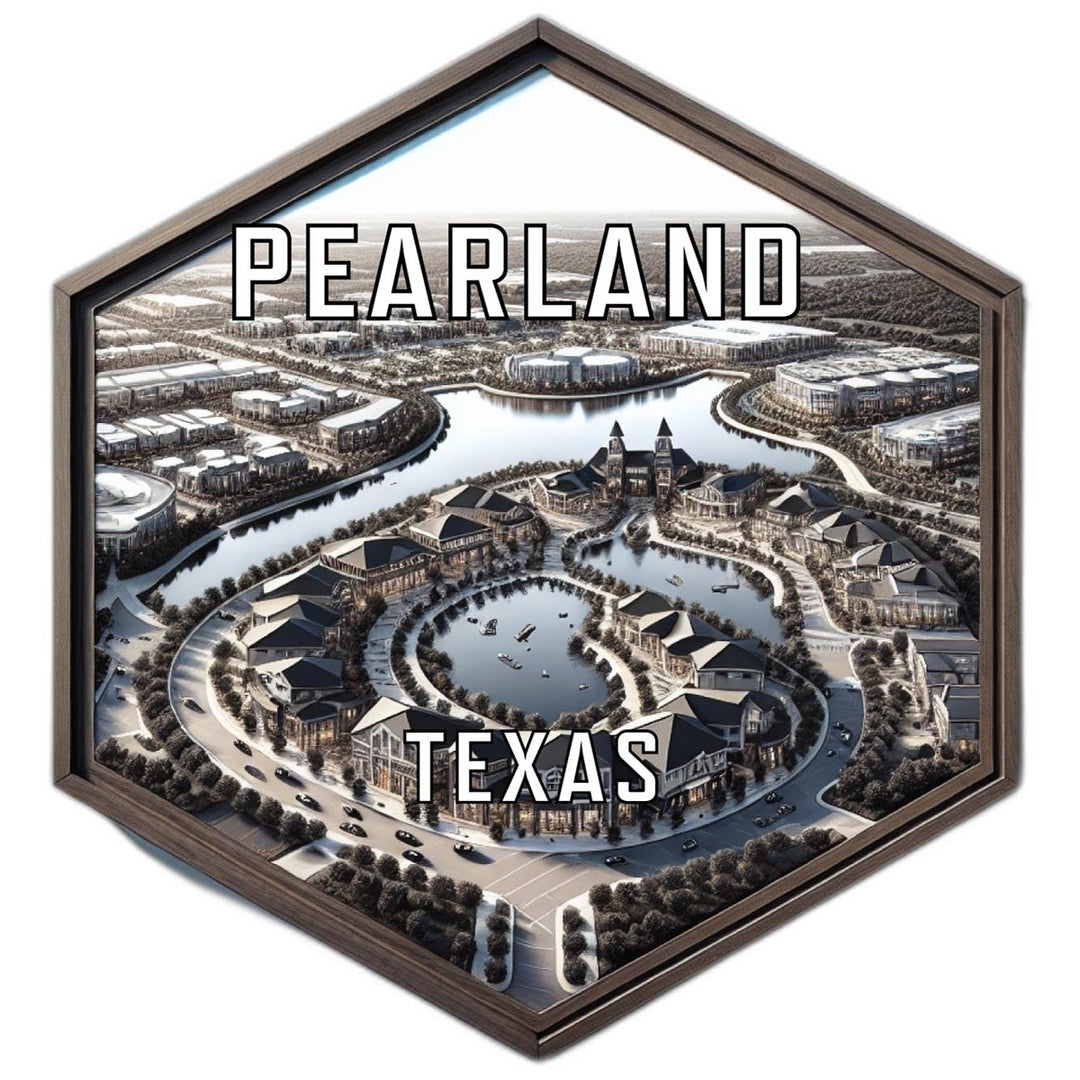 Pearland Texas Souvenir Travel Destination Die Cut Hexagon Fridge Magnet Image 1