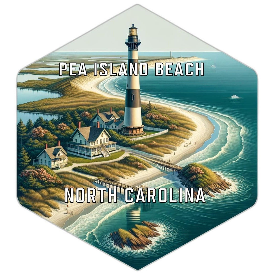 Pea Island Beach North Carolina Souvenir Travel Destination Die Cut Hexagon Fridge Magnet Image 1