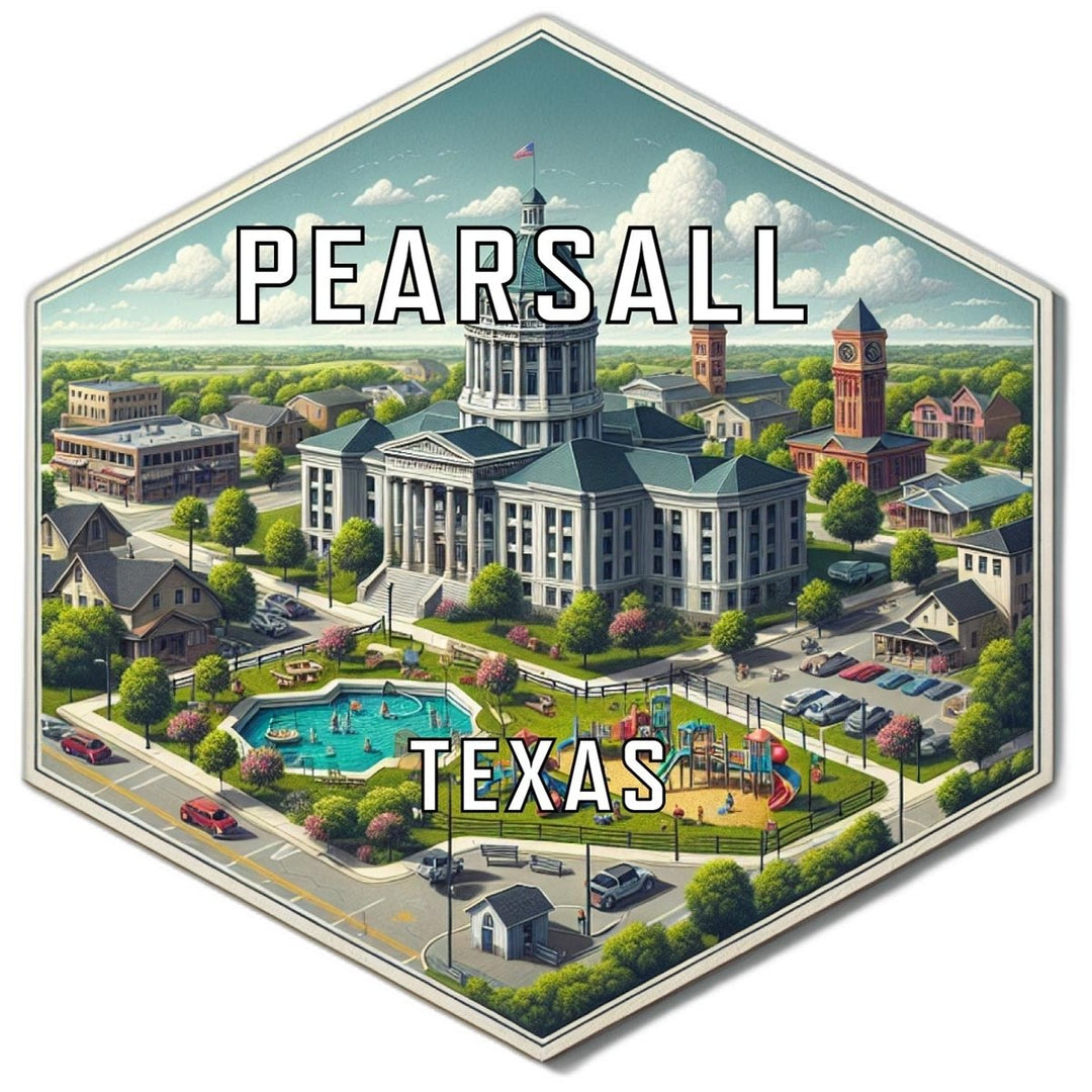 Pearsall Texas Souvenir Travel Destination Die Cut Hexagon Fridge Magnet Image 1