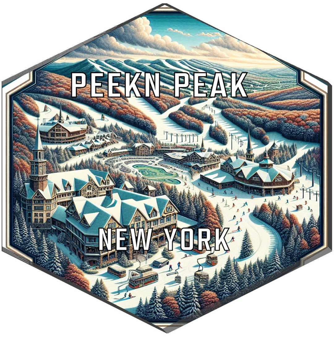 Peek N Peak York Souvenir Travel Destination Die Cut Hexagon Fridge Magnet Image 1