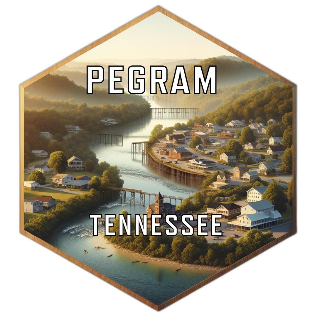 Pegram Tennessee Souvenir Travel Destination Die Cut Hexagon Fridge Magnet Image 1