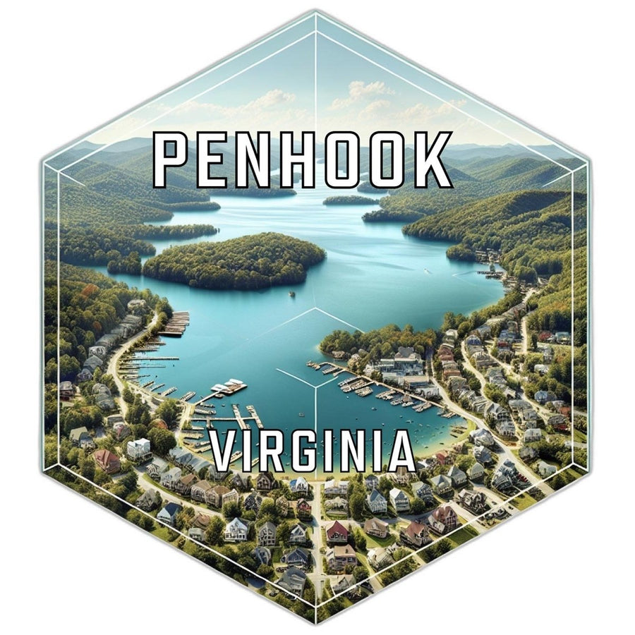 Penhook Virginia Souvenir Travel Destination Die Cut Hexagon Fridge Magnet Image 1