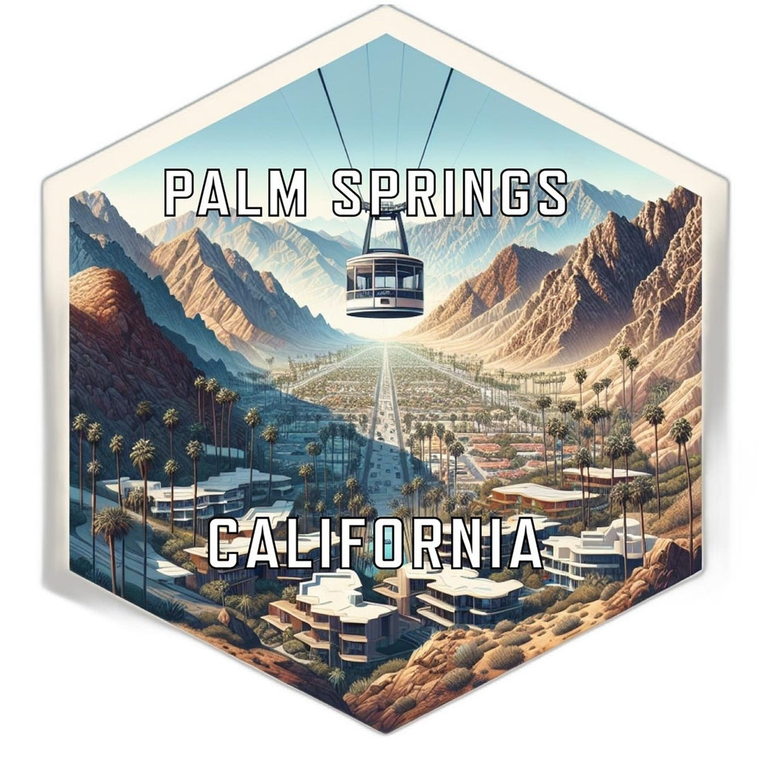 Palm Springs California Souvenir Travel Destination Die Cut Hexagon Fridge Magnet Image 1