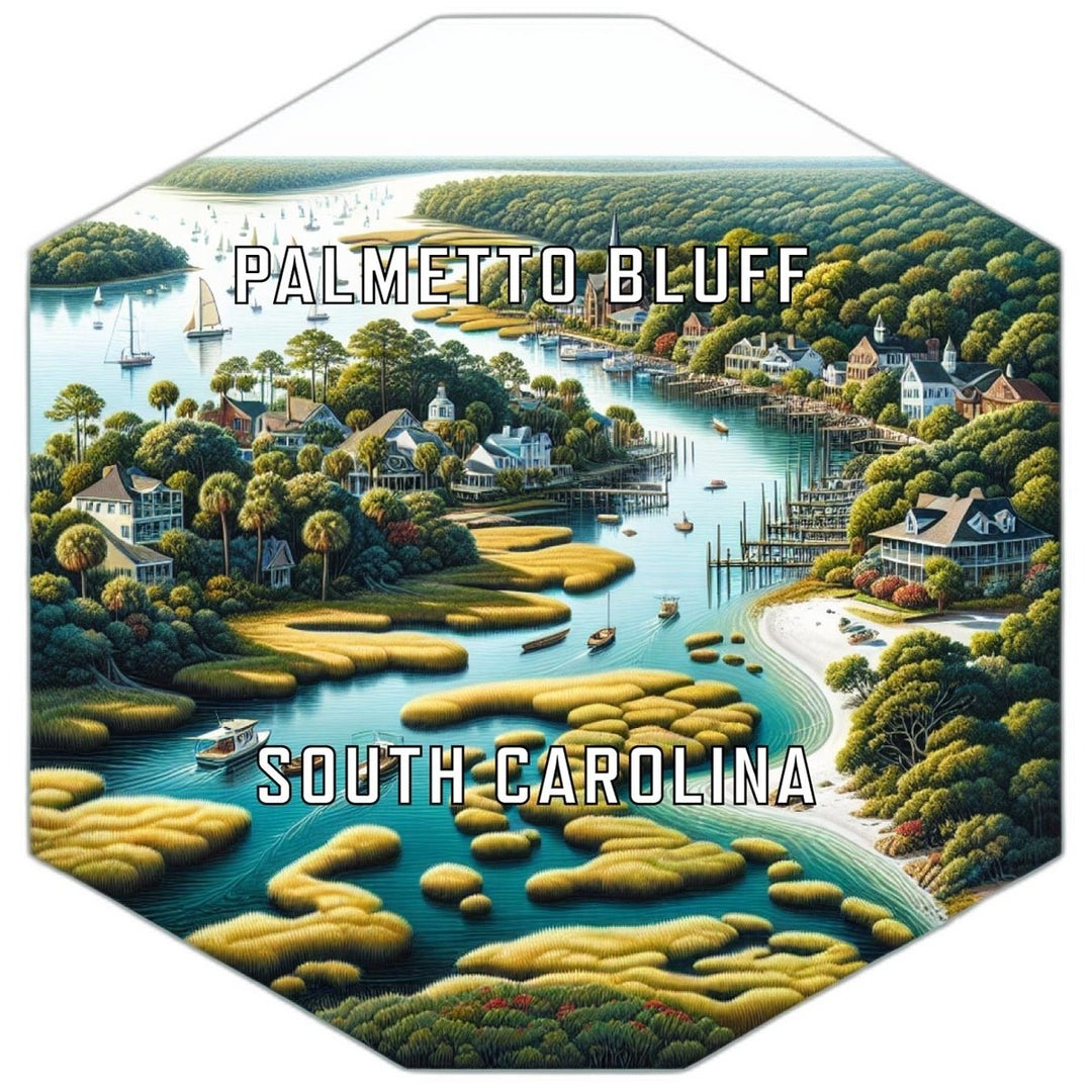 Palmetto Bluff South Carolina Souvenir Travel Destination Die Cut Hexagon Fridge Magnet Image 1