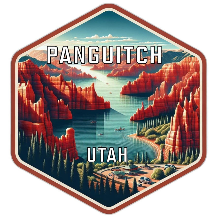 Panguitch Utah Souvenir Travel Destination Die Cut Hexagon Fridge Magnet Image 1