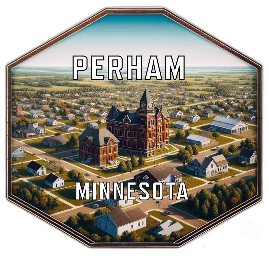 Perham Minnesota Souvenir Travel Destination Die Cut Hexagon Fridge Magnet Image 1