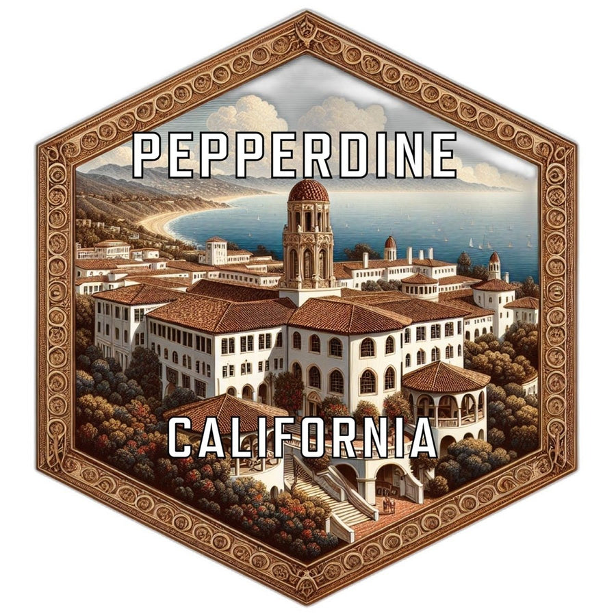 Pepperdine California Souvenir Travel Destination Die Cut Hexagon Fridge Magnet Image 1