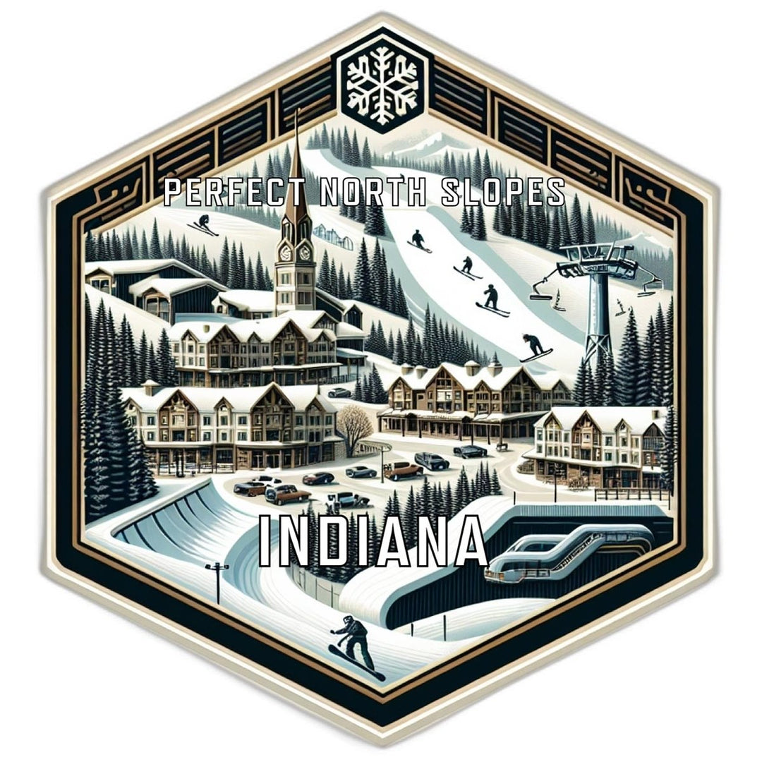 Perfect North Slopes Indiana Souvenir Travel Destination Die Cut Hexagon Fridge Magnet Image 1