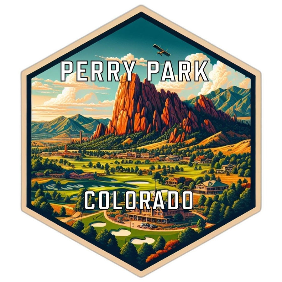 Perry Park Colorado Souvenir Travel Destination Die Cut Hexagon Fridge Magnet Image 1