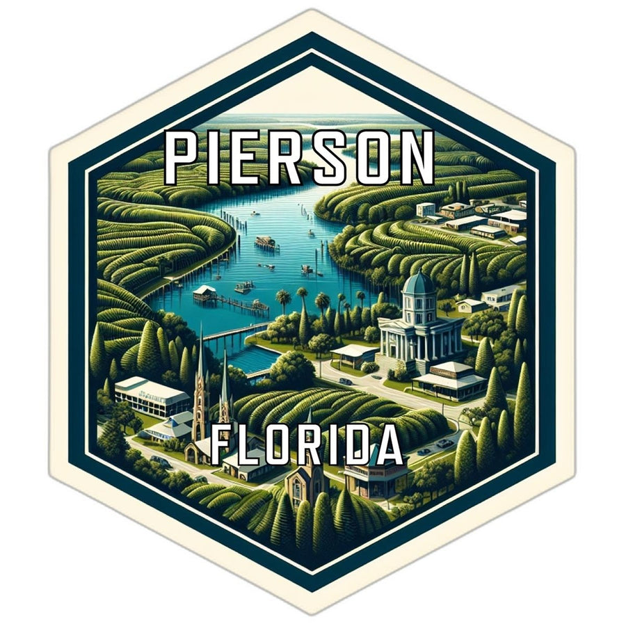 Pierson Florida Souvenir Travel Destination Die Cut Hexagon Fridge Magnet Image 1