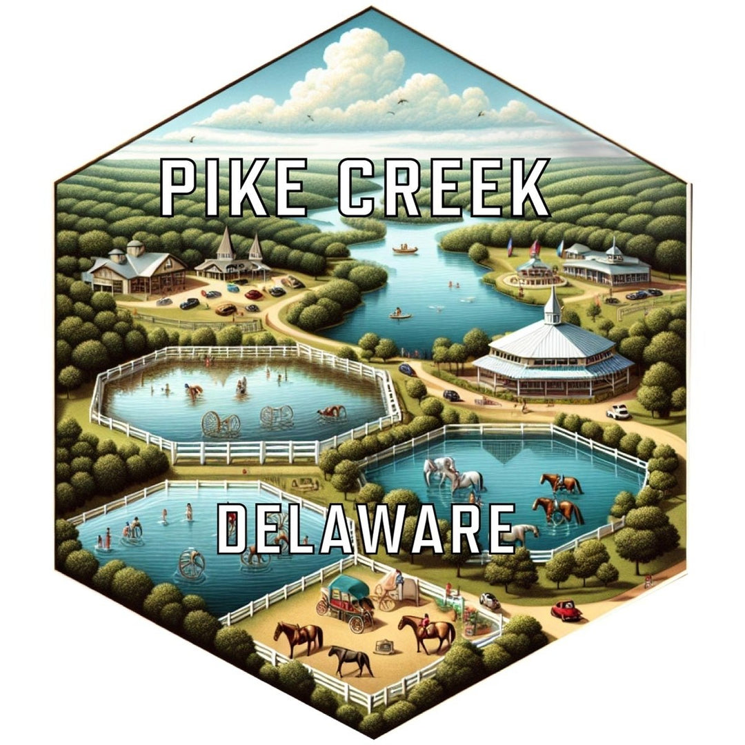 Pike Creek Delaware Souvenir Travel Destination Die Cut Hexagon Fridge Magnet Image 1