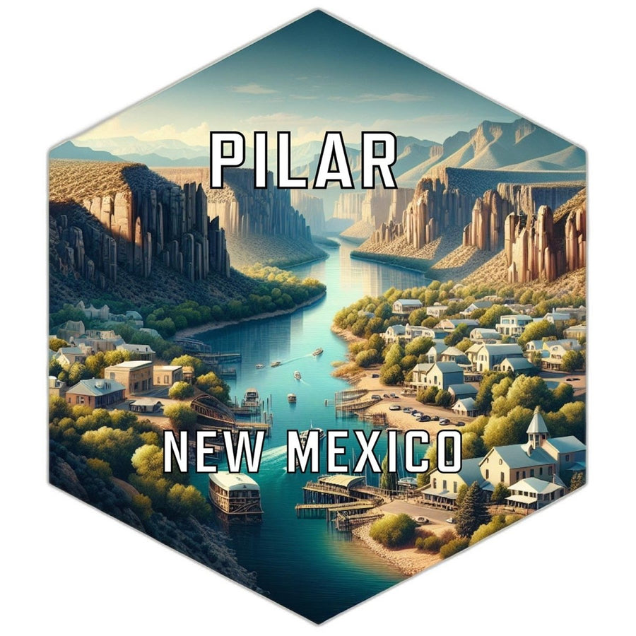 Pilar Mexico Souvenir Travel Destination Die Cut Hexagon Fridge Magnet Image 1