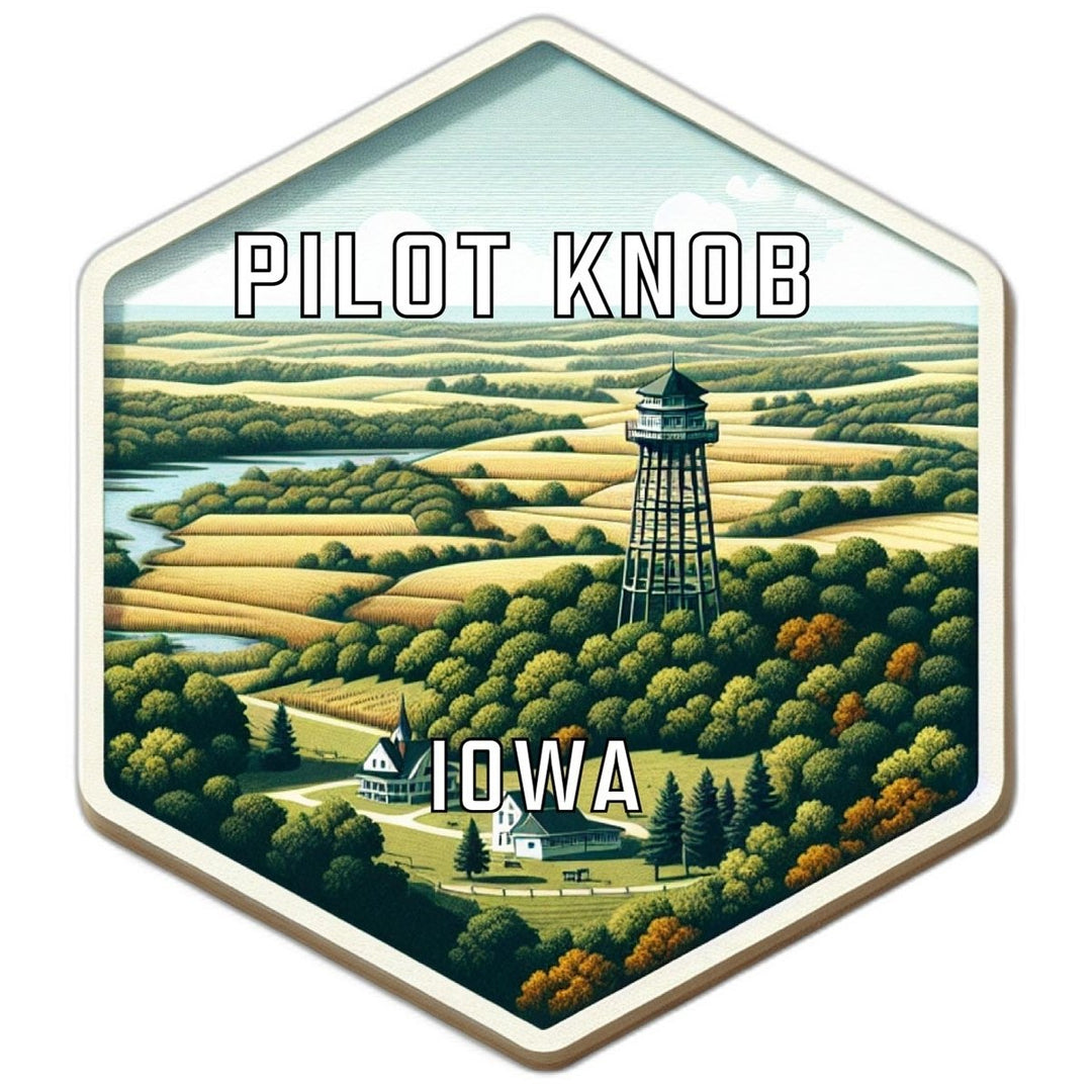 Pilot Knob Iowa Souvenir Travel Destination Die Cut Hexagon Fridge Magnet Image 1