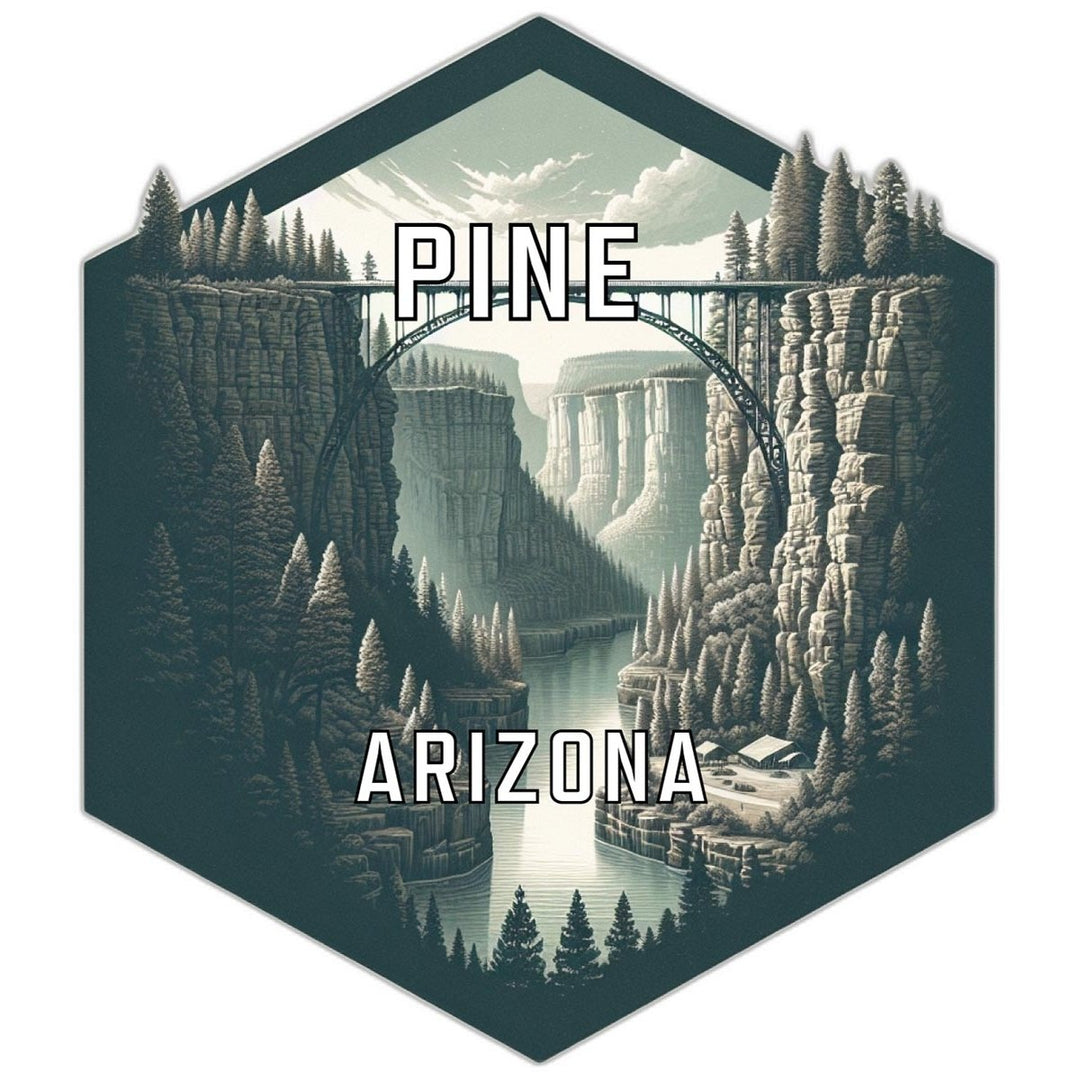 Pine Arizona Souvenir Travel Destination Die Cut Hexagon Fridge Magnet Image 1