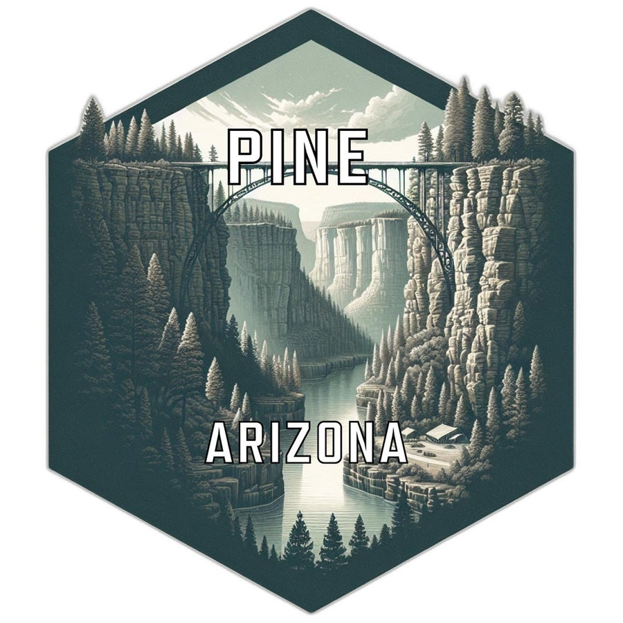 Pine Arizona Souvenir Travel Destination Die Cut Hexagon Fridge Magnet Image 1