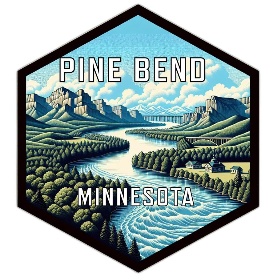 Pine Bend Minnesota Souvenir Travel Destination Die Cut Hexagon Fridge Magnet Image 1