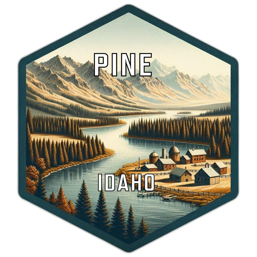 Pine Idaho Souvenir Travel Destination Die Cut Hexagon Fridge Magnet Image 1