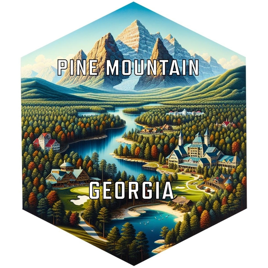 Pine Mountain Georgia Souvenir Travel Destination Die Cut Hexagon Fridge Magnet Image 1