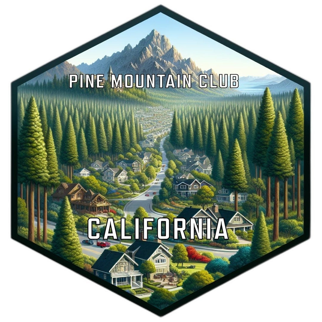 Pine Mountain Club California Souvenir Travel Destination Die Cut Hexagon Fridge Magnet Image 1