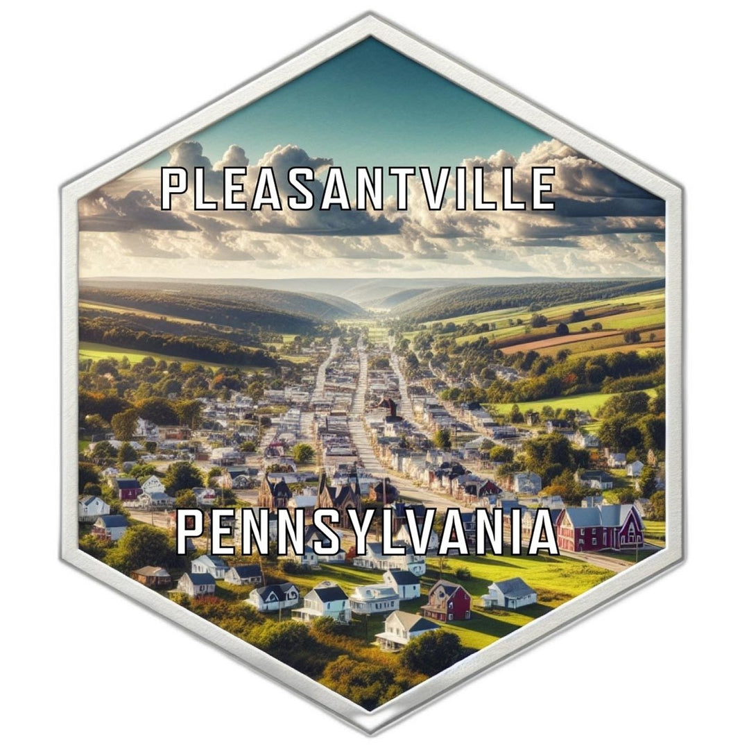 Pleasantville Pennsylvania Souvenir Travel Destination Die Cut Hexagon Fridge Magnet Image 1