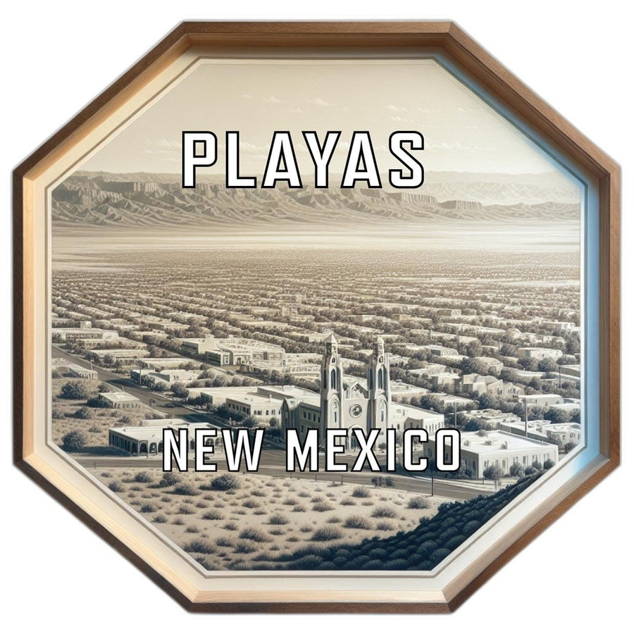 Playas Mexico Souvenir Travel Destination Die Cut Hexagon Fridge Magnet Image 1