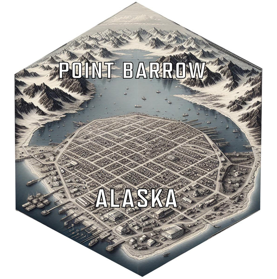 Point Barrow Alaska Souvenir Travel Destination Die Cut Hexagon Fridge Magnet Image 1