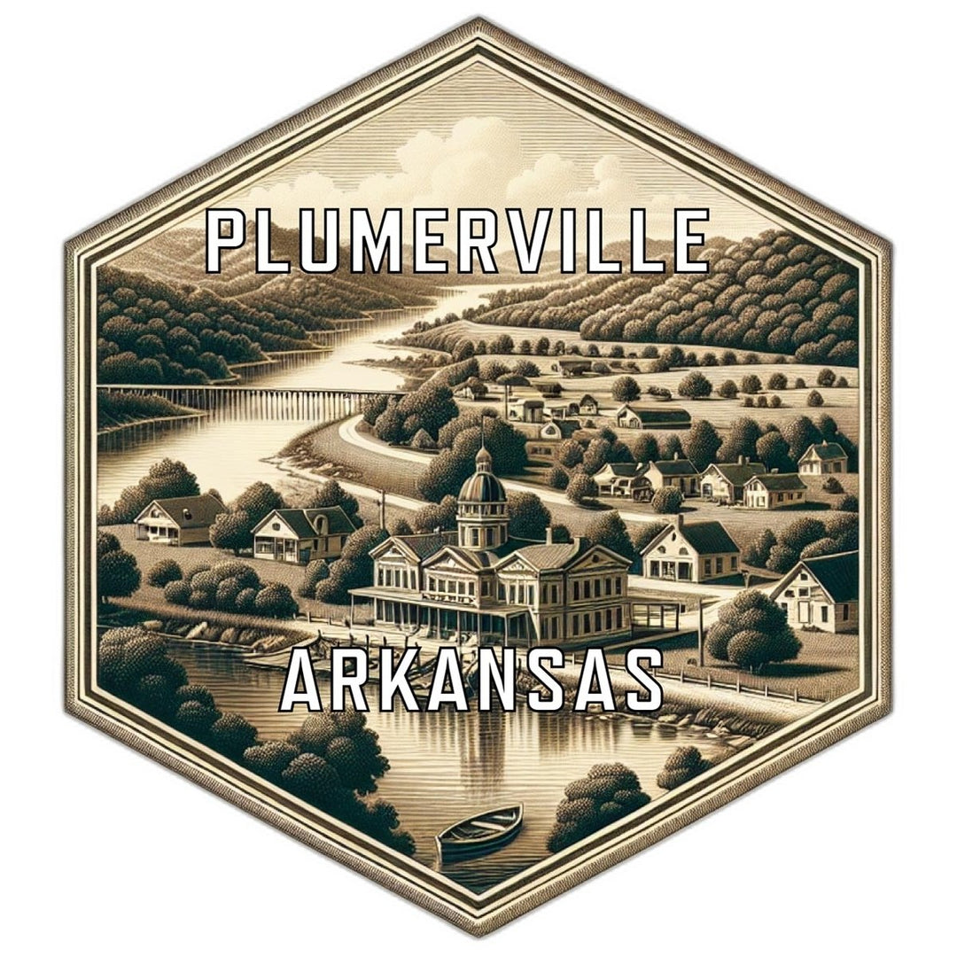 Plumerville Arkansas Souvenir Travel Destination Die Cut Hexagon Fridge Magnet Image 1