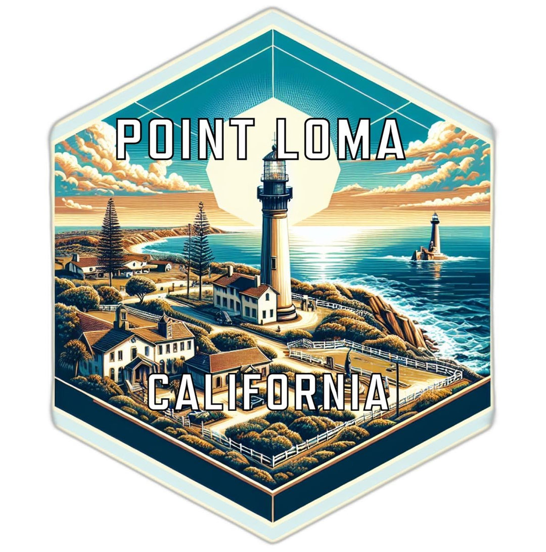 Point Loma California Souvenir Travel Destination Die Cut Hexagon Fridge Magnet Image 1