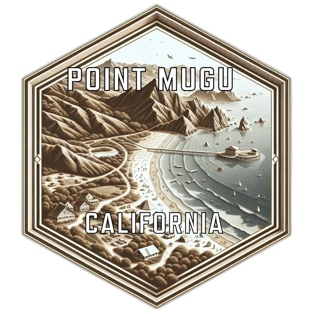 Point Mugu California Souvenir Travel Destination Die Cut Hexagon Fridge Magnet Image 1