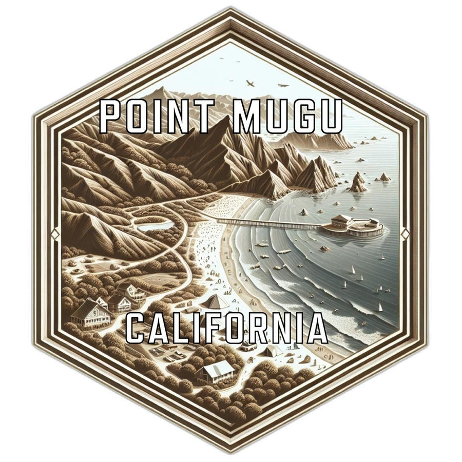 Point Mugu California Souvenir Travel Destination Die Cut Hexagon Fridge Magnet Image 1