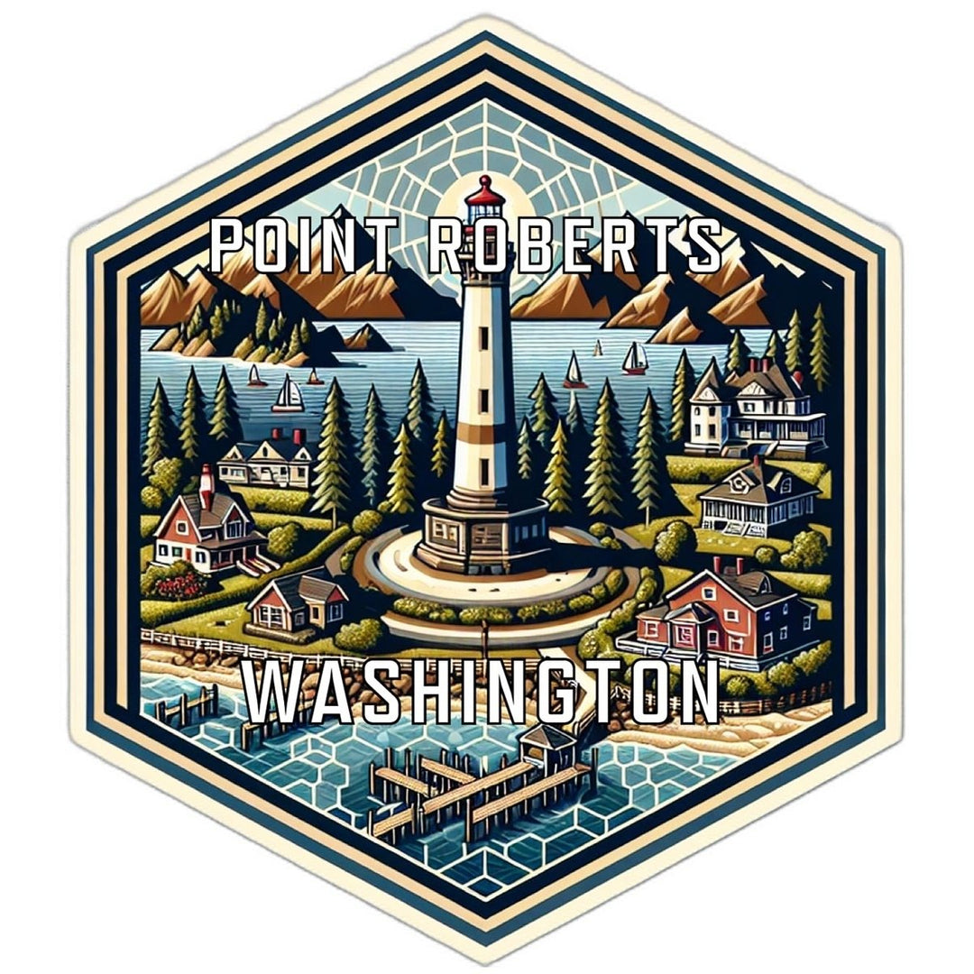 Point Roberts Washington Souvenir Travel Destination Die Cut Hexagon Fridge Magnet Image 1