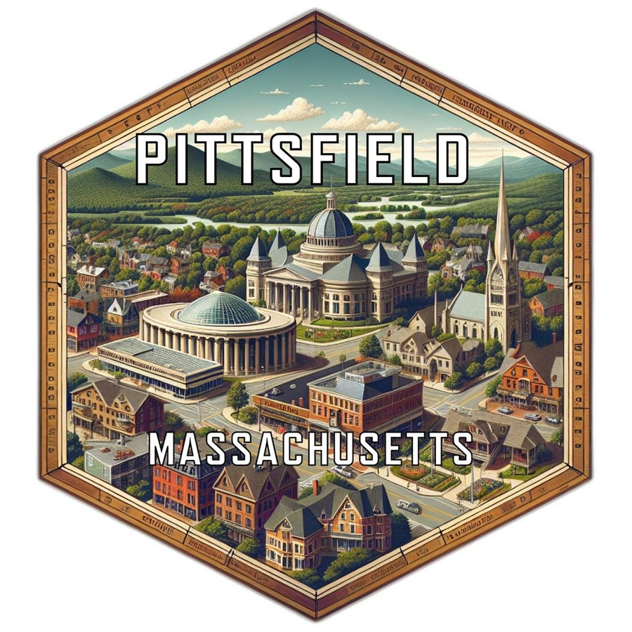 Pittsfield Massachusetts Souvenir Travel Destination Die Cut Hexagon Fridge Magnet Image 1