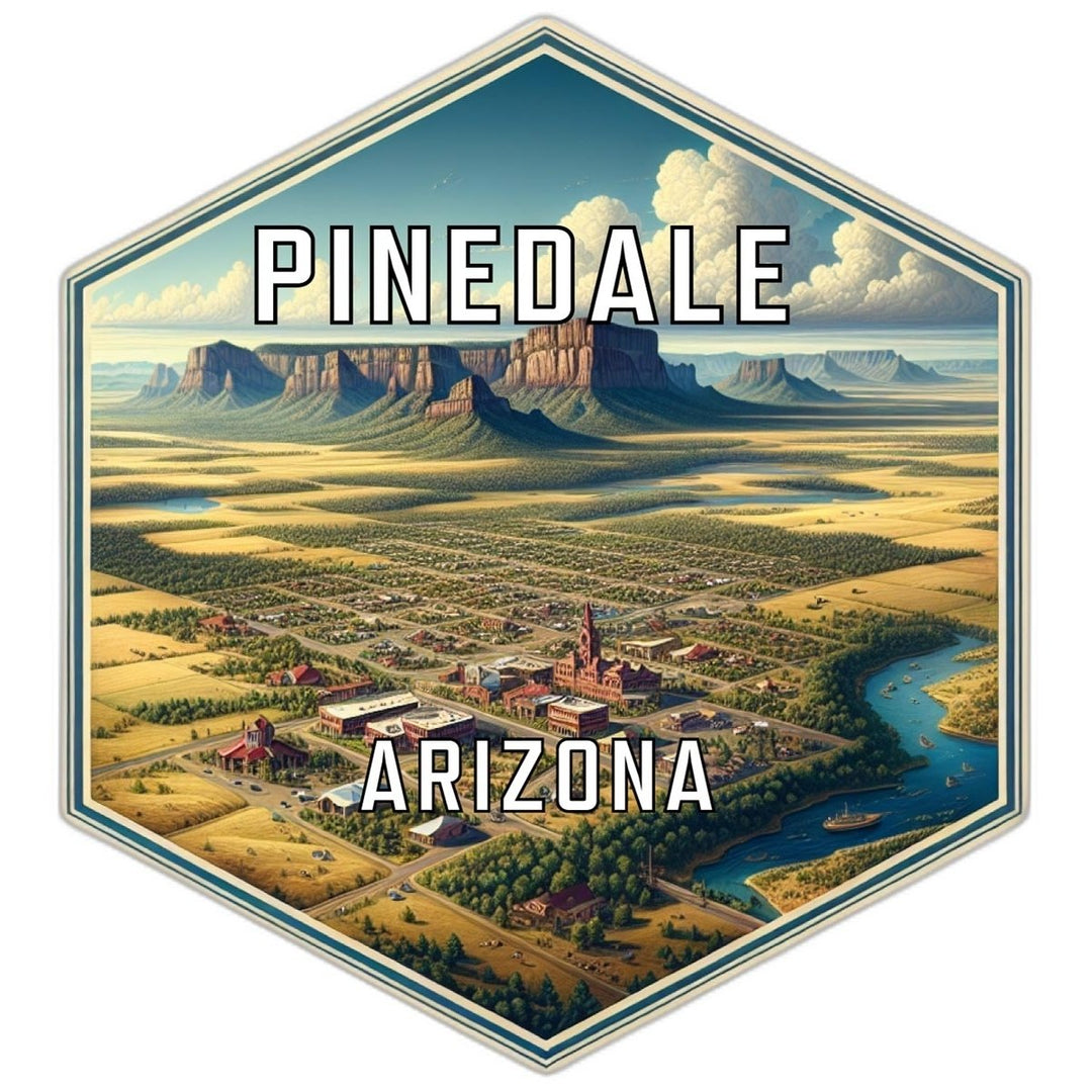 Pinedale Arizona Souvenir Travel Destination Die Cut Hexagon Fridge Magnet Image 1