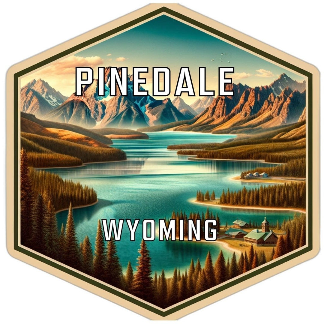 Pinedale Wyoming Souvenir Travel Destination Die Cut Hexagon Fridge Magnet Image 1